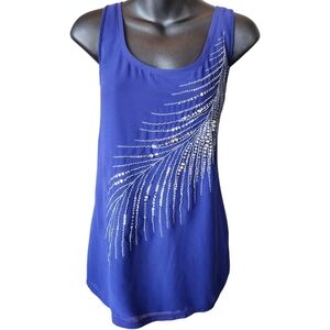 Express blue Sequined Tank Top